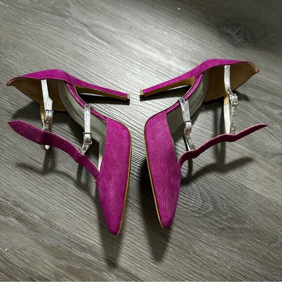 Gio Diev Snakeskin‎ Print Pointed Buckle Stiletto High Heels Size 39 - Picture 3 of 8